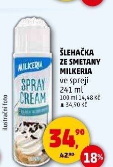 Šlehačka ve spreji Milkeria