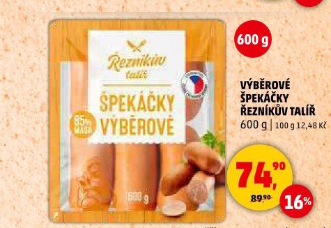 Špekáčky výběrové Řezníkův talíř