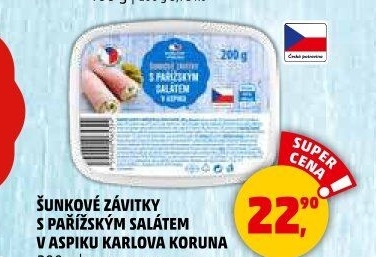 Šunkový závitek s pařížským salátem Karlova Koruna