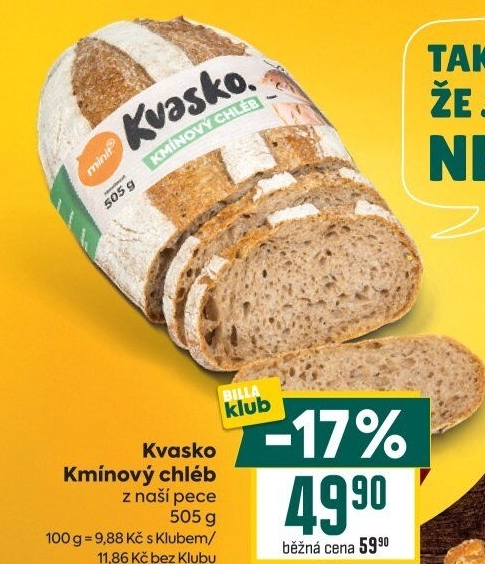 Chléb kmínový Kvasko Minit