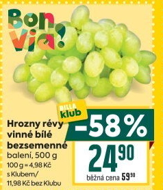 Hrozny bílé bezsemenné Billa Bonvia
