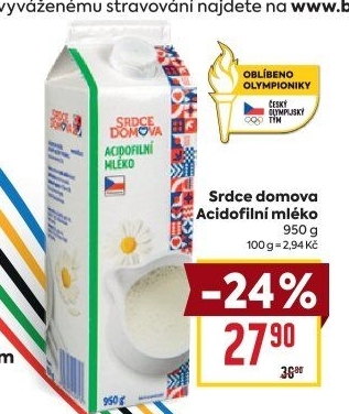 Mléko acidofilní Srdce Domova