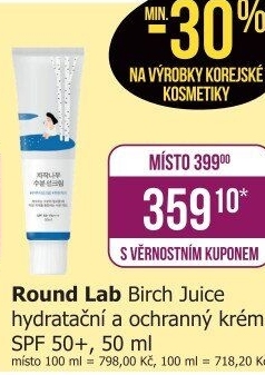 Krém pleťový SPF50+ Round Lab