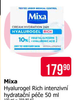Pleťový hydratační krém Hyalurogel Rich Mixa