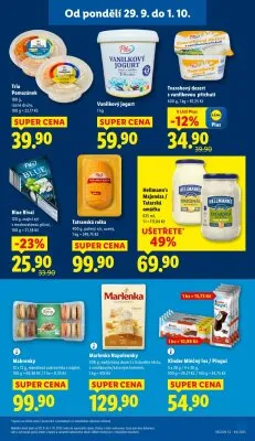akční leták Lidl 29.9.2025-1.10.2025