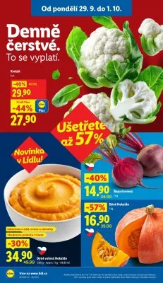akční leták Lidl 29.9.2025-1.10.2025