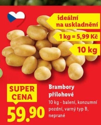 Brambory konzumní pozdní