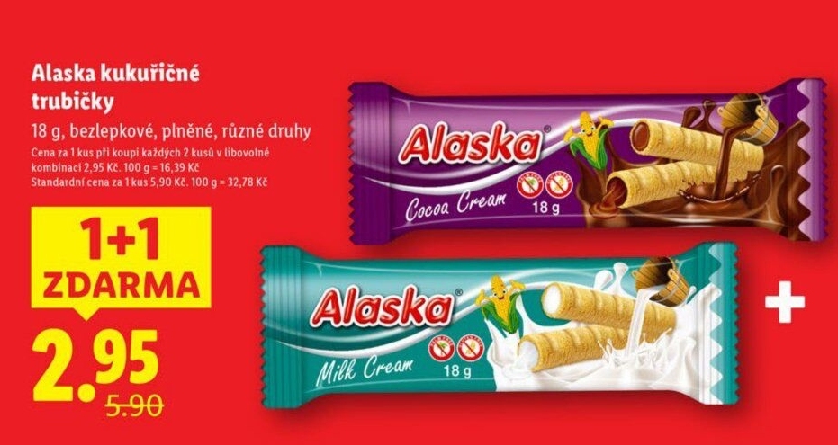 Trubičky bez lepku Alaska