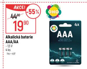 Baterie alkalické OHO