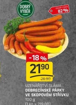 Debrecínské párky Prémium Dobrý Výběr