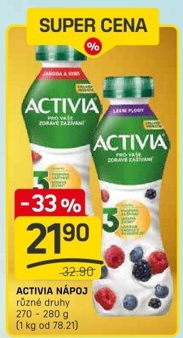 Jogurtový nápoj Activia Danone