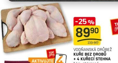 Kuře + 4 kuřecí stehna Vodňanské kuře