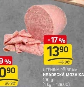 Salám Hradecká mozaika Příbramská uzenina