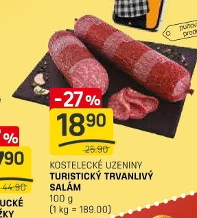 Salám turistický Kostelecké uzeniny