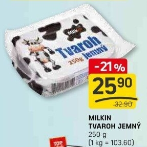 Tvaroh jemný Milkin