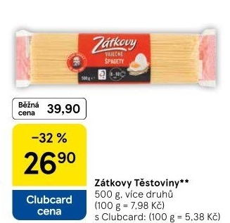 Těstoviny vaječné Zátkovy