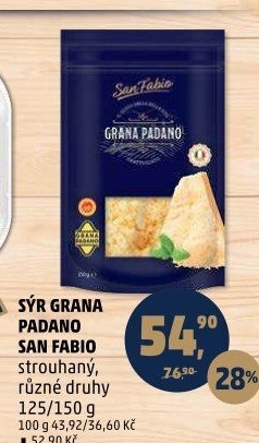 Sýr strouhaný Grana Padano San Fabio