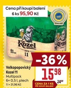 Pivo světlý ležák 11° Medium Velkopopovický Kozel