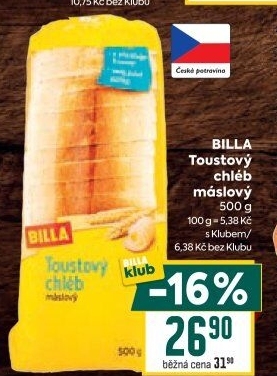 Toustový chléb Billa