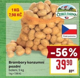 Brambory konzumní pozdní Česká farma