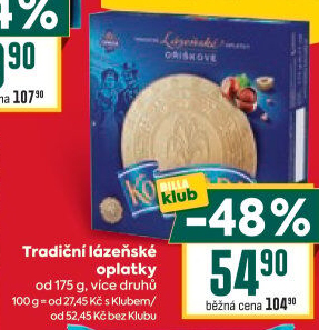 Lázeňské oplatky Kolonáda Opavia