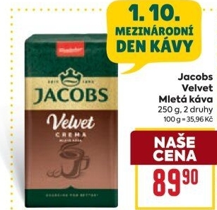 Mleté kávy Jacobs Velvet