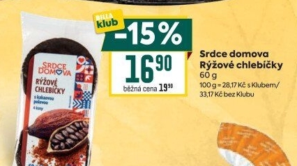 Rýžové chlebíčky polomáčené Srdce Domova