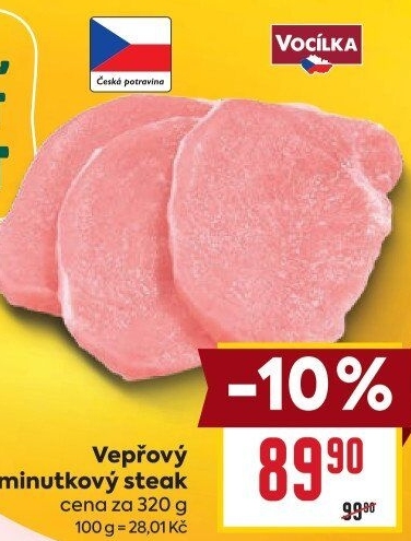 Steak vepřový minutkový Vocílka