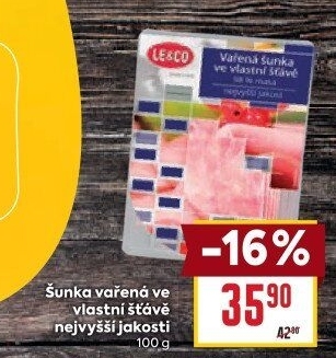 Šunka nejvyšší jakosti vařená ve vlastní šťávě Le &amp