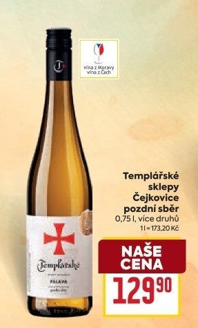 Vína Templářské sklepy Čejkovice - pozdní sběr