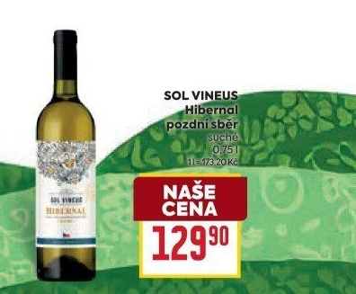 Víno Hibernal Sol Vineus - pozdní sběr