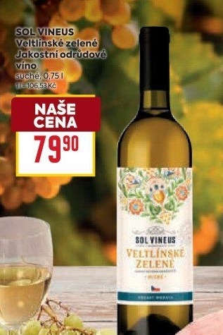 Víno Veltlínské zelené Sol Vineus