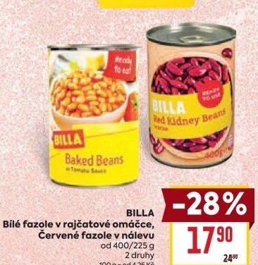 Fazole bílé v rajčatové omáčce Billa