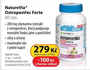 Doplněk stravy Ostropestřec Forte Swiss NatureVia