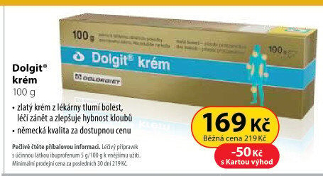 Krém proti bolesti a zánětu Dolgit