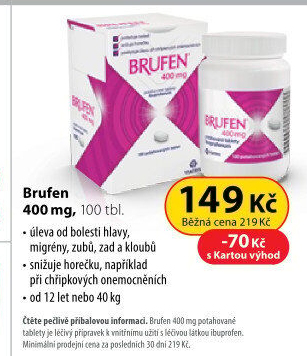 Tablety proti bolesti Brufen 400 Mylan