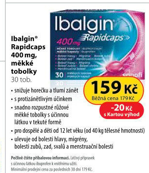 Tablety proti bolesti Rapidcaps Ibalgin