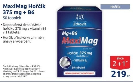 Doplněk stravy Hořčík + B6 MaxiMag Zdrovit