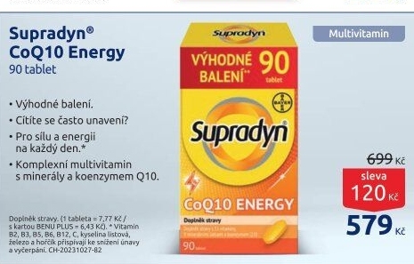 Doplněk stravy tablety CoQ10 Energy Supradyn