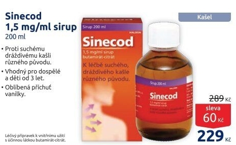 Sirup proti kašli Sinecod