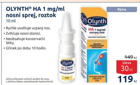 Sprej nosní HA 0,1% Olynth