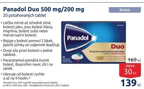 Tablety proti bolesti Panadol Duo