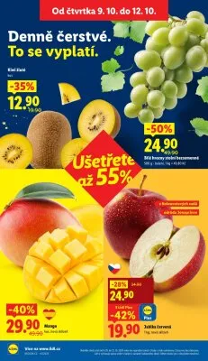 akční leták Lidl 9.10.2025-12.10.2025