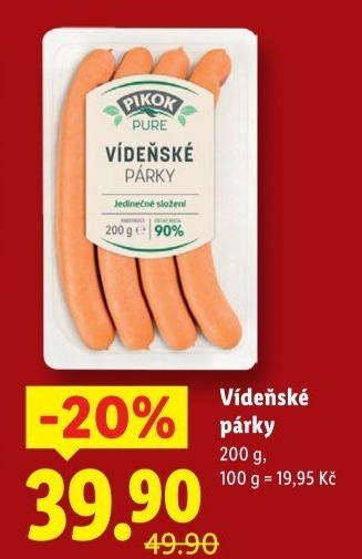 Párky vídeňské Pure Pikok