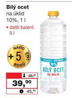 Bílý ocet na úklid 10% Beohemija