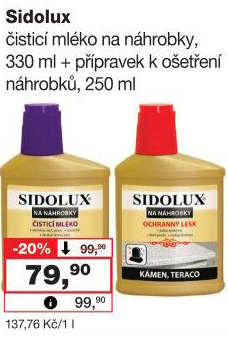 Čistič + ochranný lesk na náhrobní kameny Sidolux