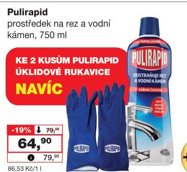 Čistič na vodní kámen a rez Pulirapid