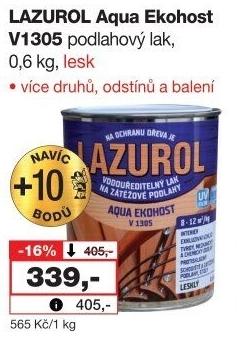 Lak na podlahu Aqua Ekohost lesk Lazurol