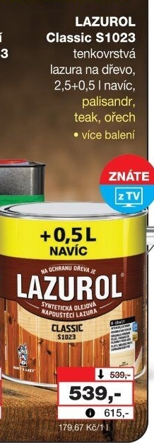 Lazura na dřevo Classic Lazurol