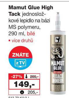 Montážní lepidlo Mamut Glue High Tack Braven